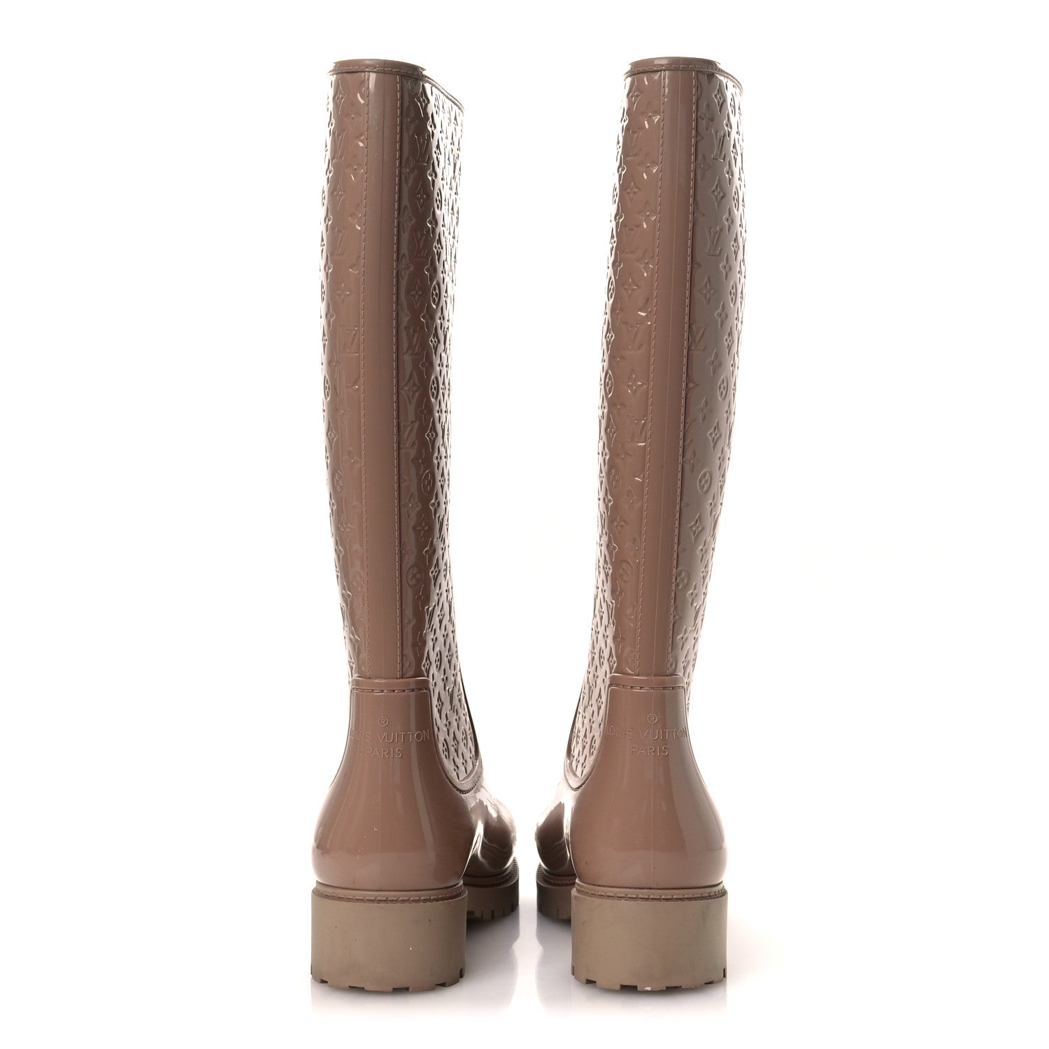 Louis Vuitton Rubber Embossed Monogram Splash Rain Boots 36 Rose Florentin