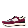 Mesh Suede Calfskin Womens CC Sneakers 38 White Dark Pink Grey