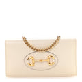 Gucci Boarded Plutone Calfskin Horsebit 1955 Wallet On Chain Mystic White