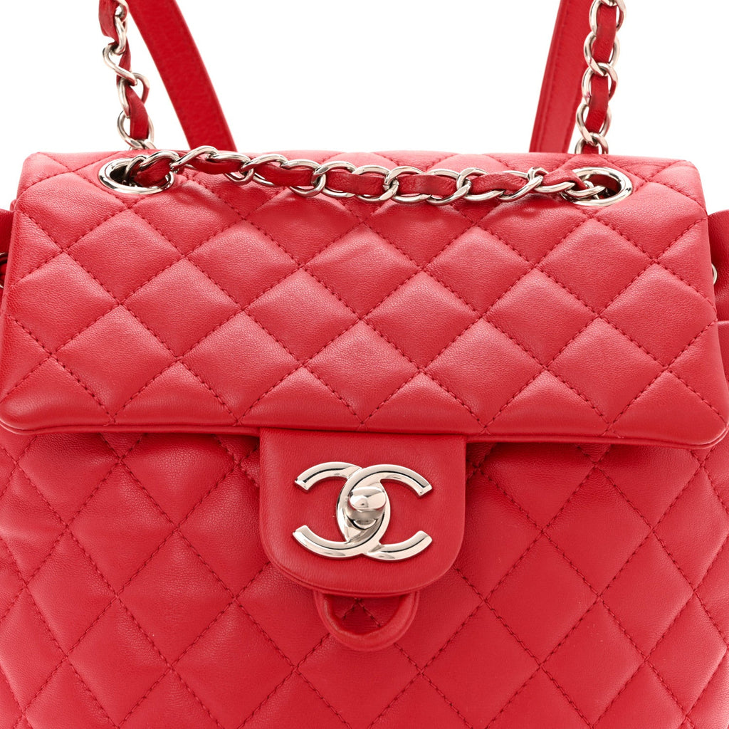 Chanel Lambskin Quilted Small Urban Spirit Backpack Red