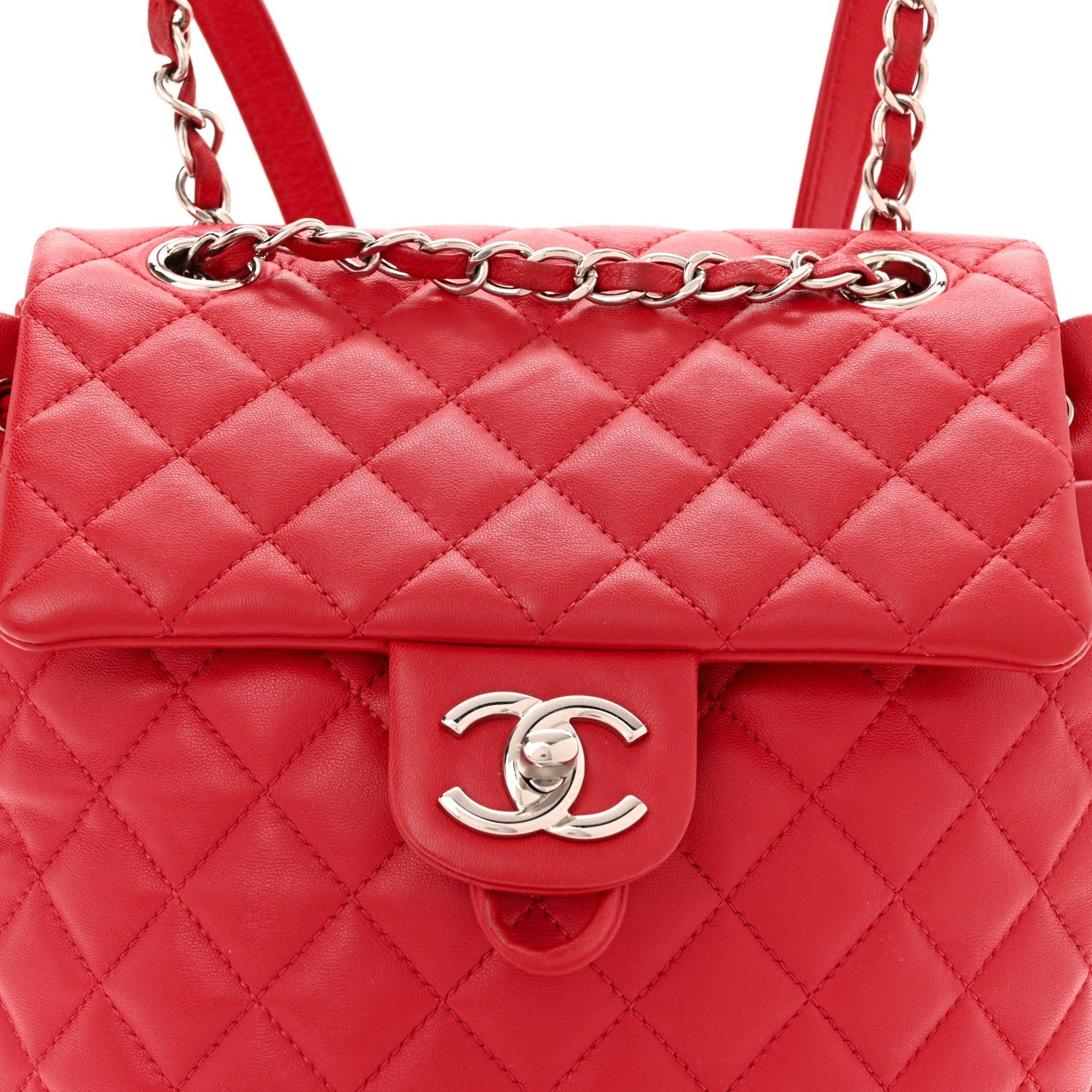 Chanel Lambskin Quilted Small Urban Spirit Backpack Red