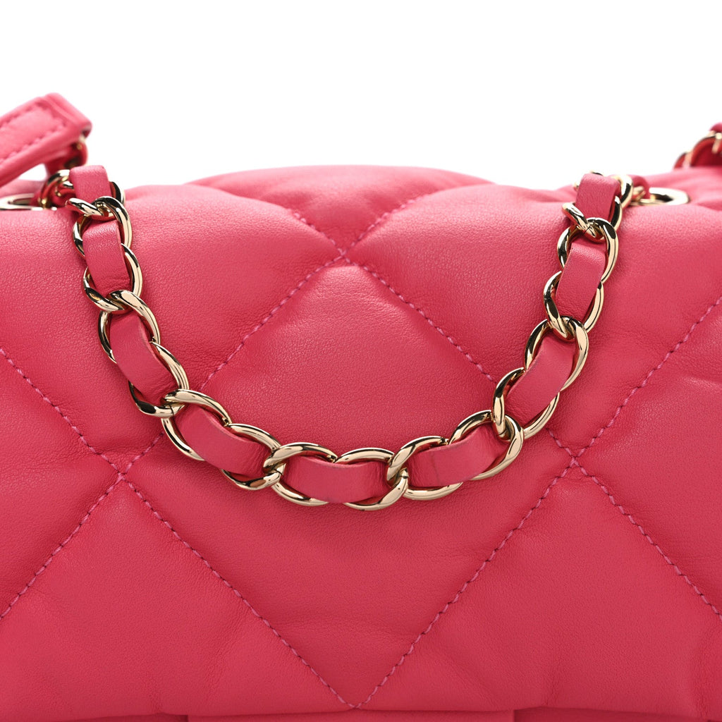 Chanel Calfskin Quilted Medium Bubbly Flap Pink