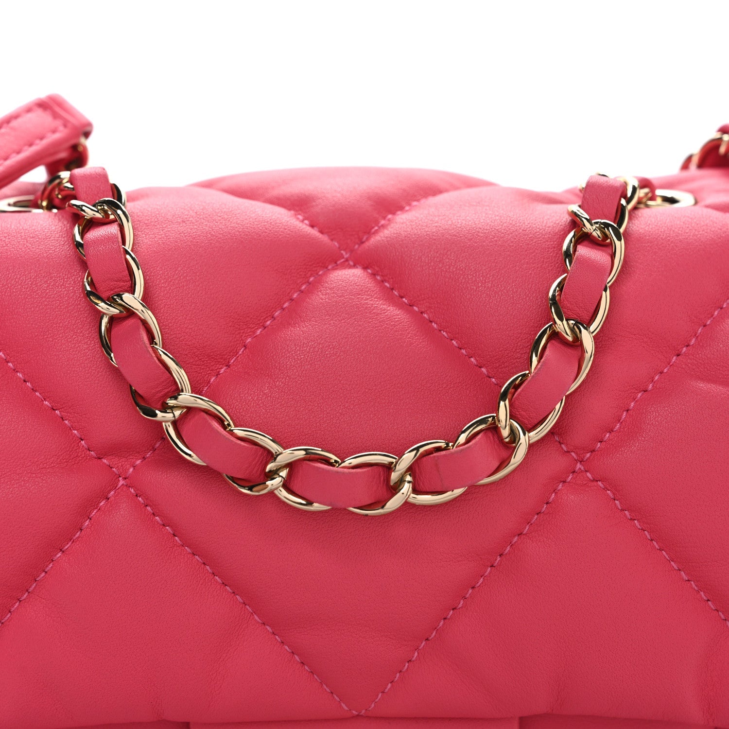 Chanel Calfskin Quilted Medium Bubbly Flap Pink