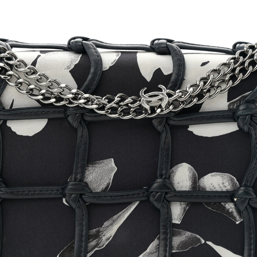 Chanel Silk Lambskin Tahiti Timeless Flap Navy White