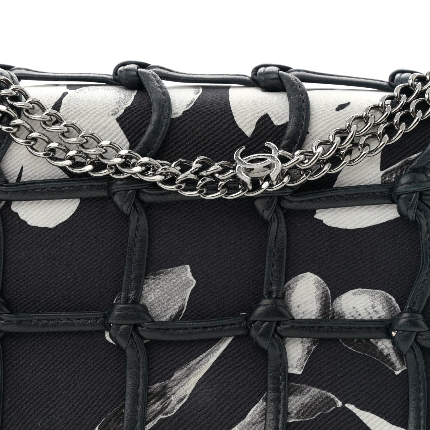 Chanel Silk Lambskin Tahiti Timeless Flap Navy White