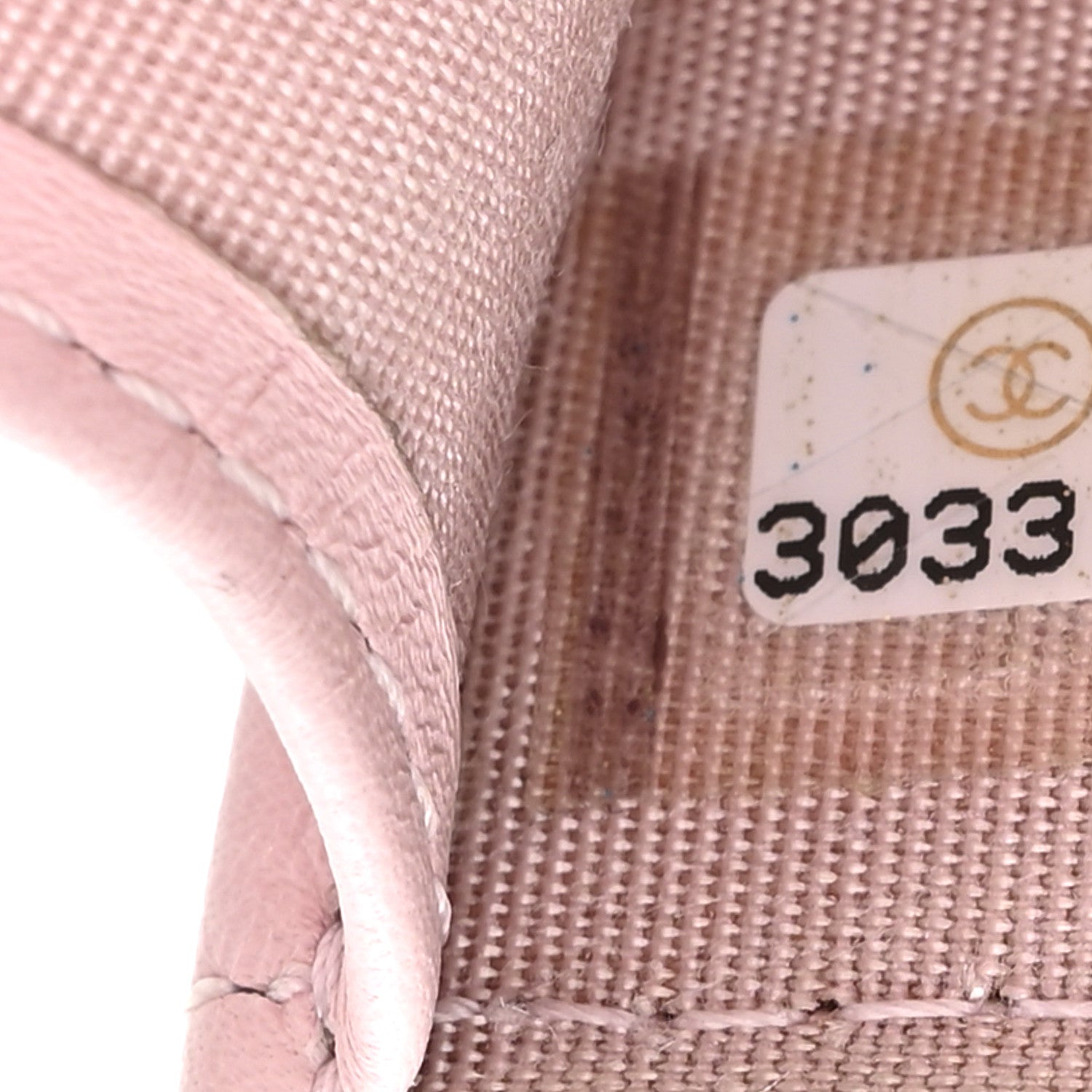Chanel Lambskin Quilted Pearl Phone Holder With Chain Pink