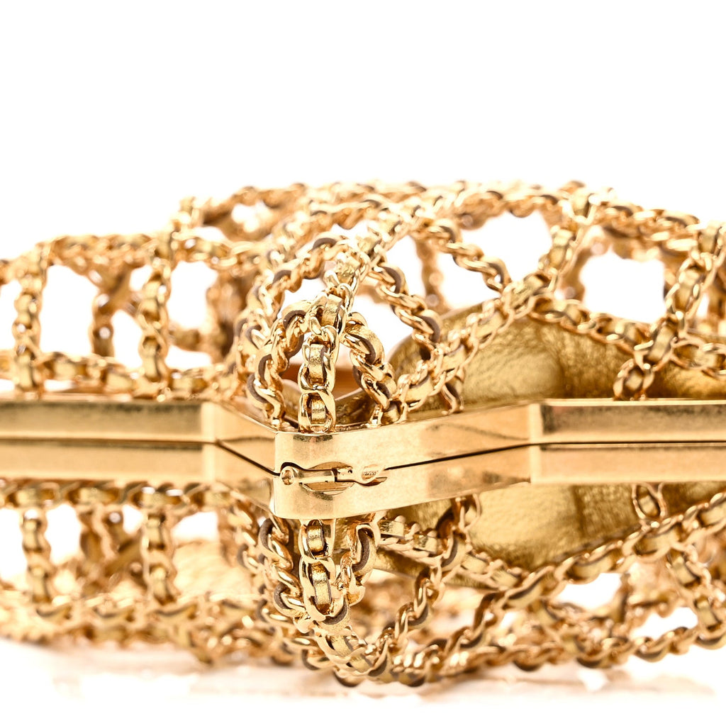 Chanel Metal CC Star Minaudiere Crossbody Gold