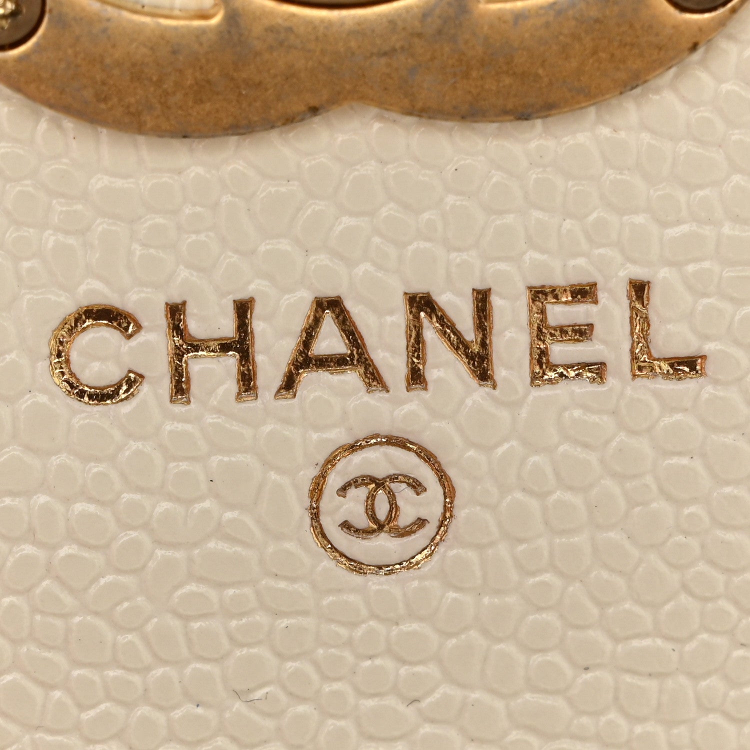 Chanel Shiny Caviar Quilted Chain Melody Belt Bag White