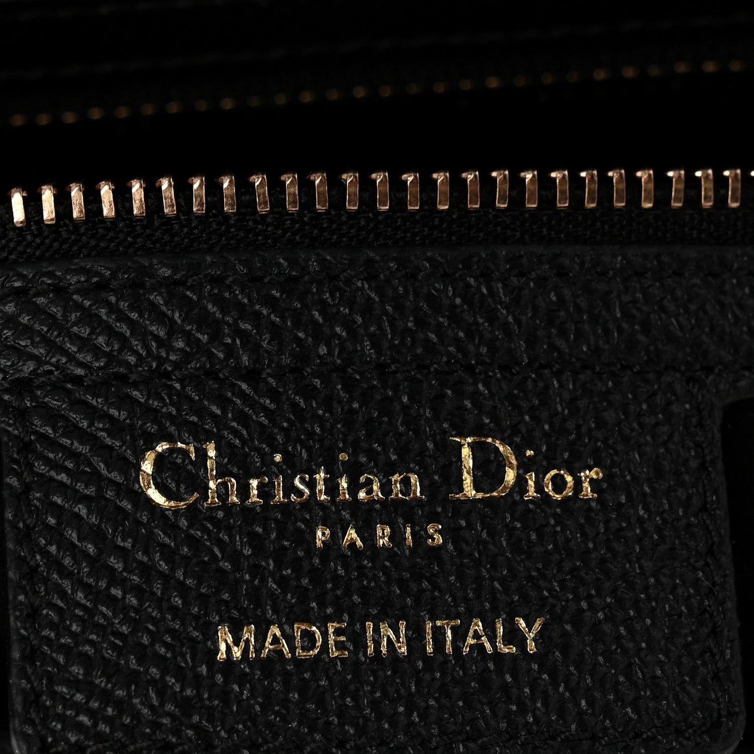 Christian Dior Grained Calfskin Saddle Bag With Strap Black