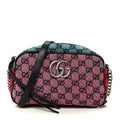 Gucci Monogram Multicolor Matelasse Diagonal Small GG Marmont Chain Shoulder Bag Pink Blue Green Red Light Blue