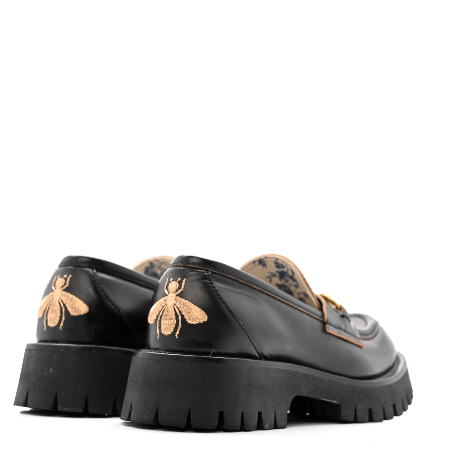Gucci Cordovan Lux Womens Harald Horsebit 25mm Platform Loafers 37.5 Black
