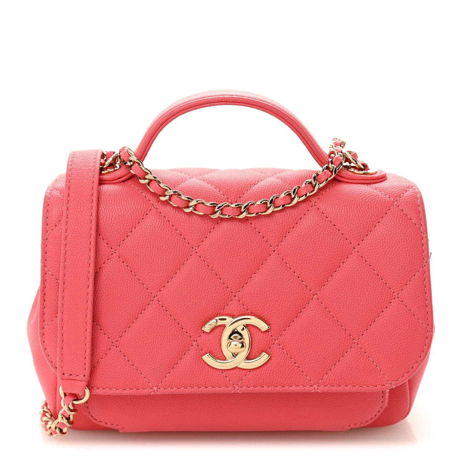 Chanel Caviar Quilted Small Business Affinity Flap Coral