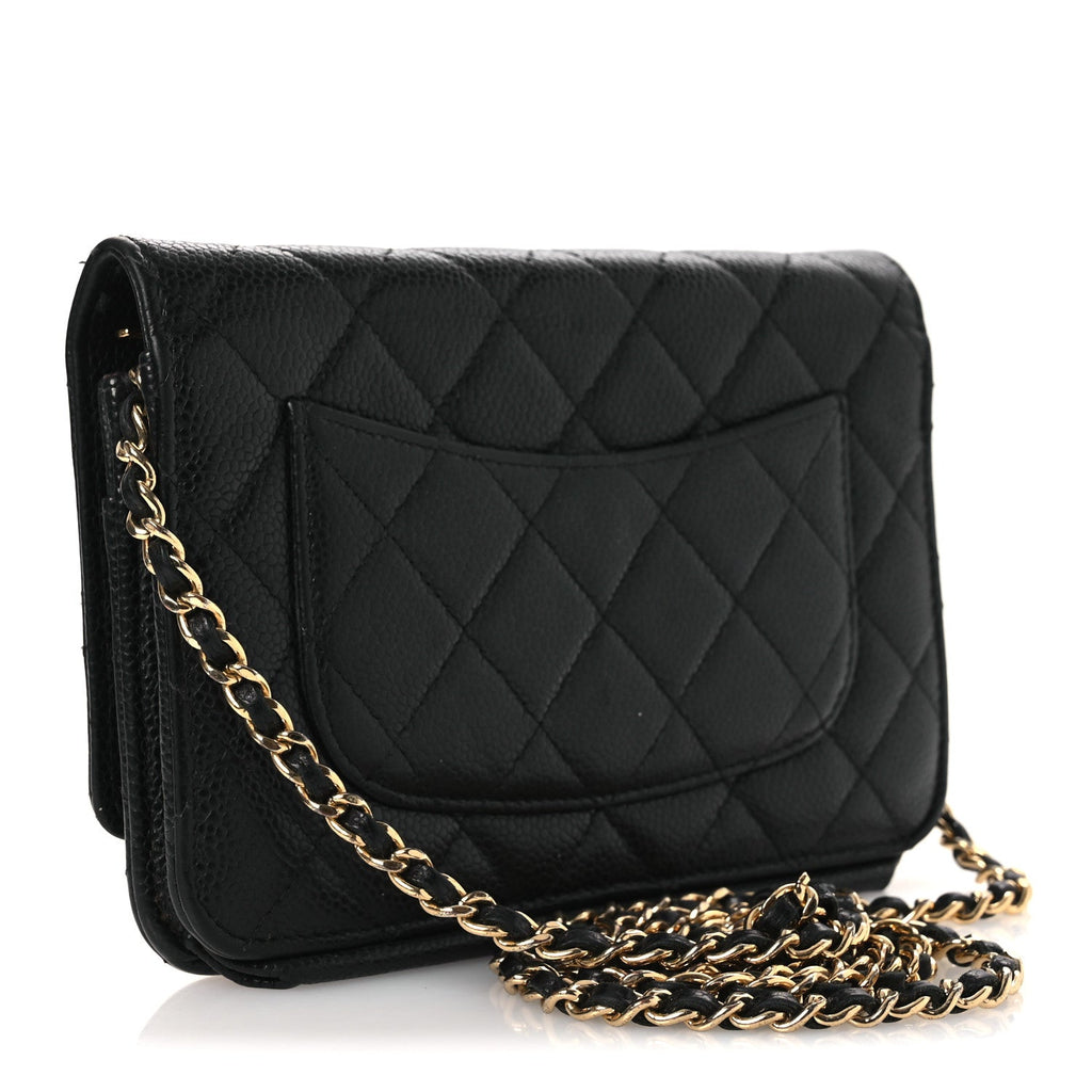 Chanel Caviar Quilted Wallet on Chain WOC Black