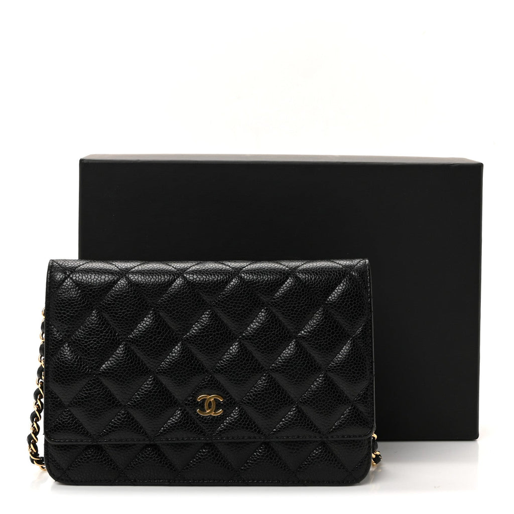 Chanel Caviar Quilted Wallet on Chain WOC Black