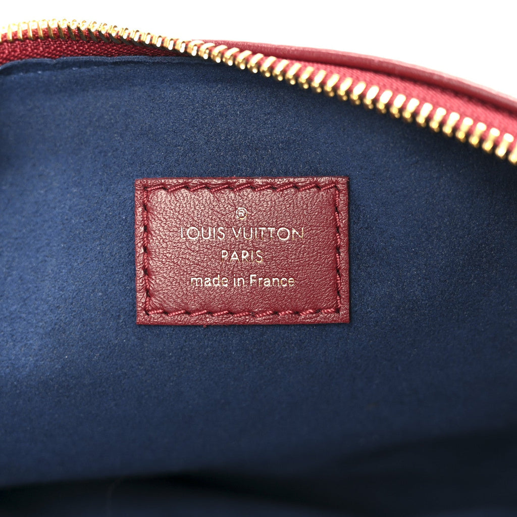 Louis Vuitton Lambskin Embossed Monogram Coussin PM Wine