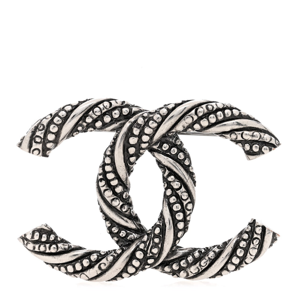 Ruthenium Twisted CC Brooch