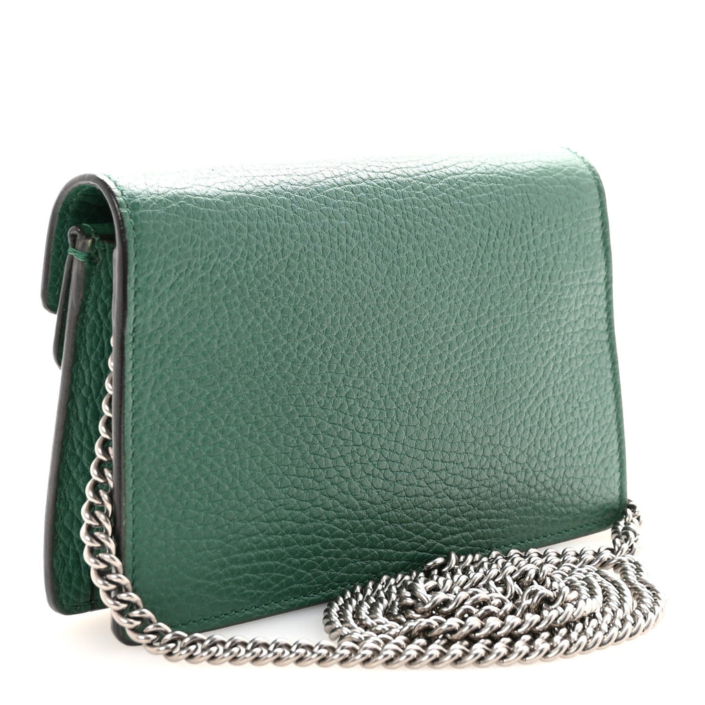 Gucci Dollar Calfskin Crystal Super Mini Dionysus Shoulder Bag Emerald