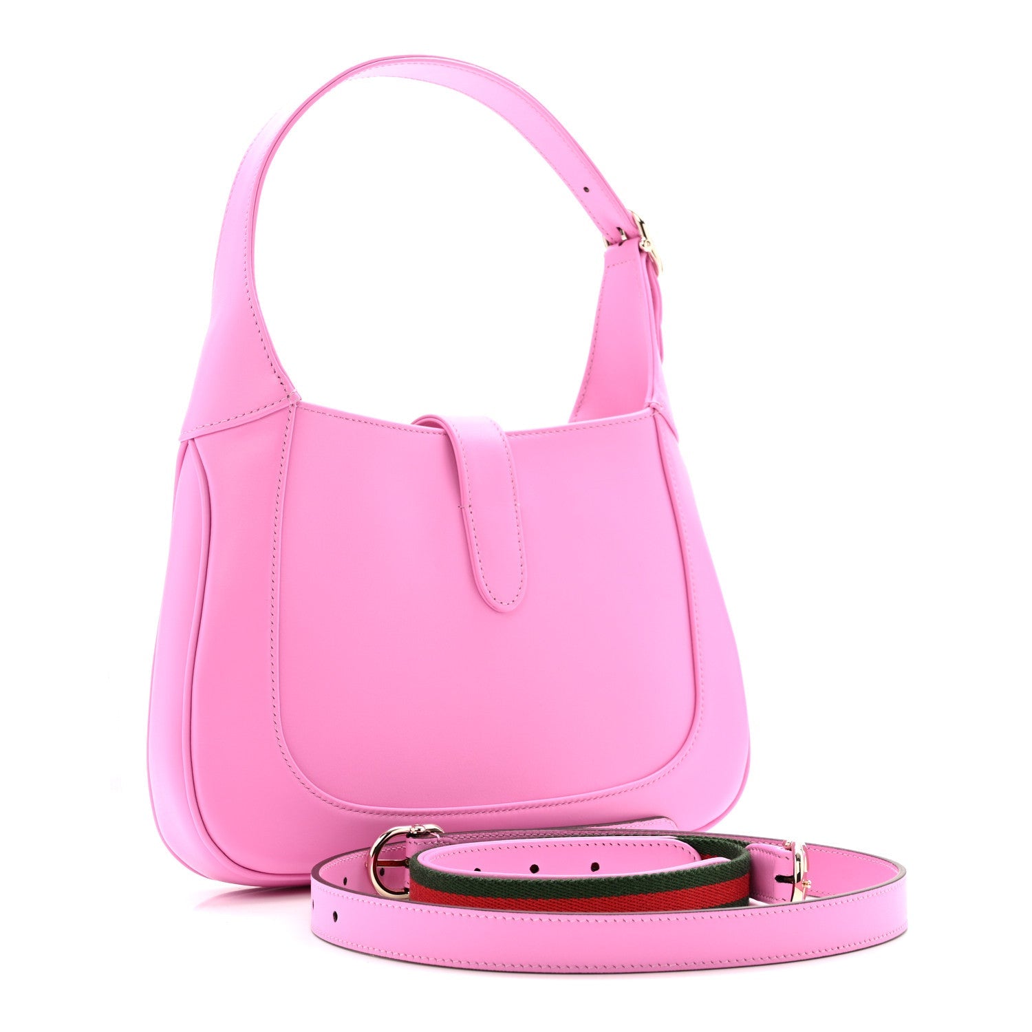 Gucci Ancora Calfskin Web Medium Jackie 1961 Hobo Pink