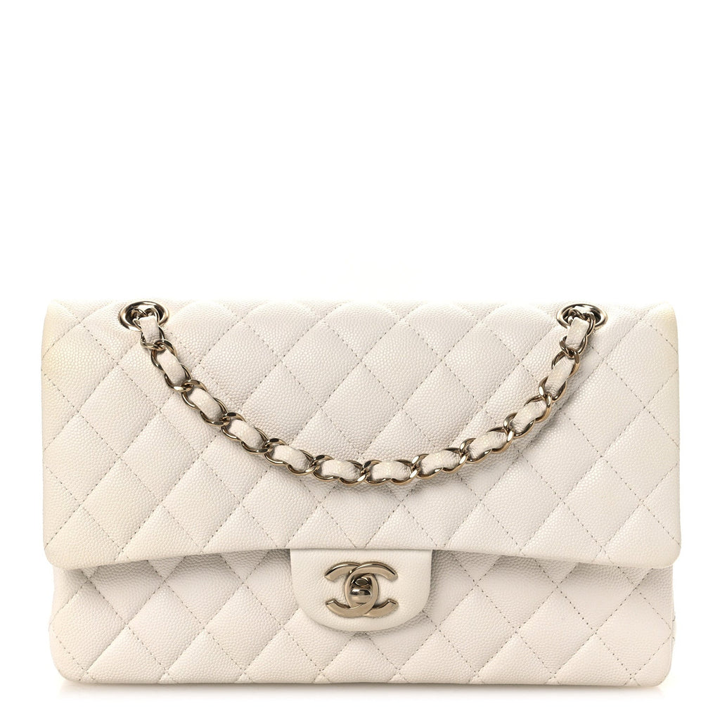 Chanel Caviar Quilted Medium Double Flap White