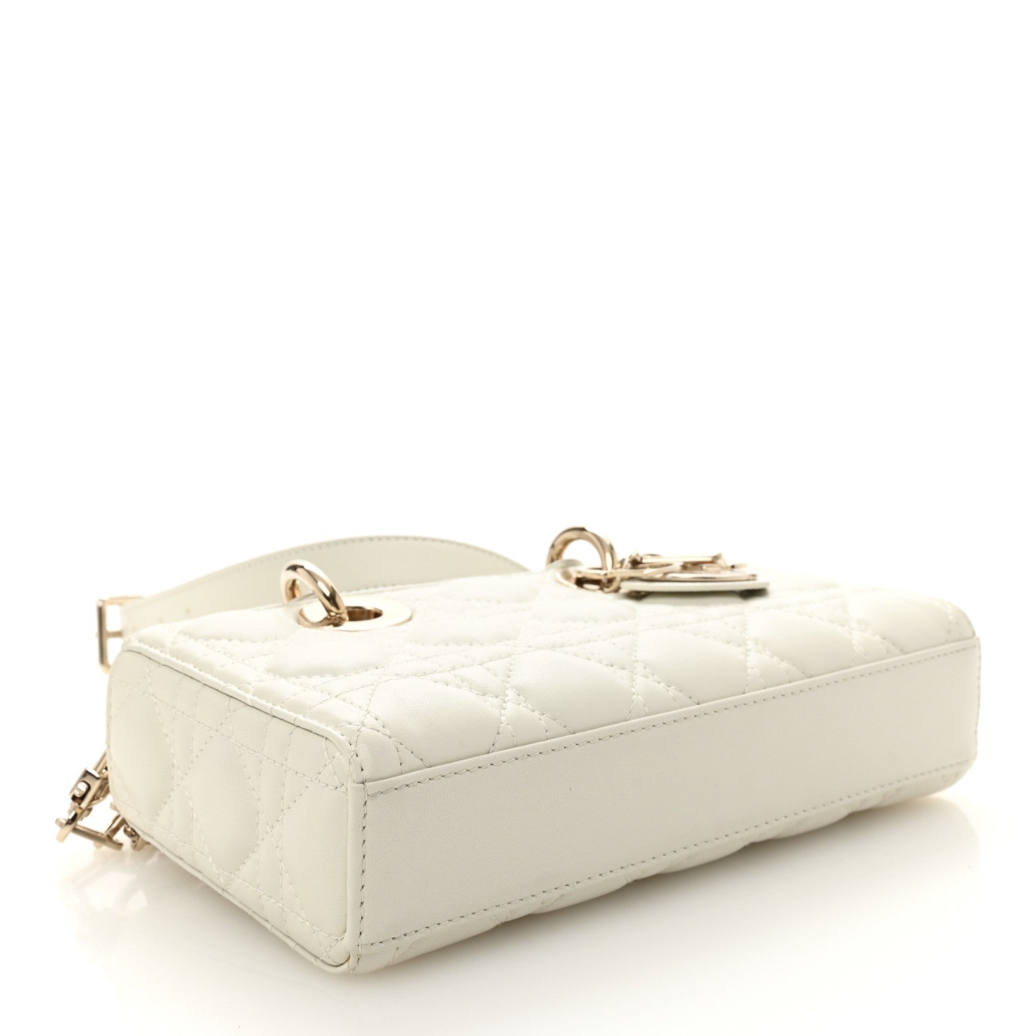 Christian Dior Lambskin Cannage Small Lady D-Joy Latte