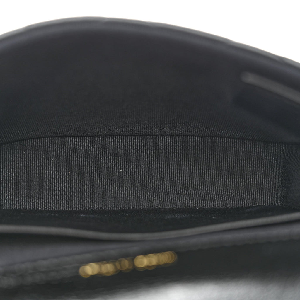 Chanel Shiny Crumpled Lambskin Quilted Mini Giant CC Flap Black