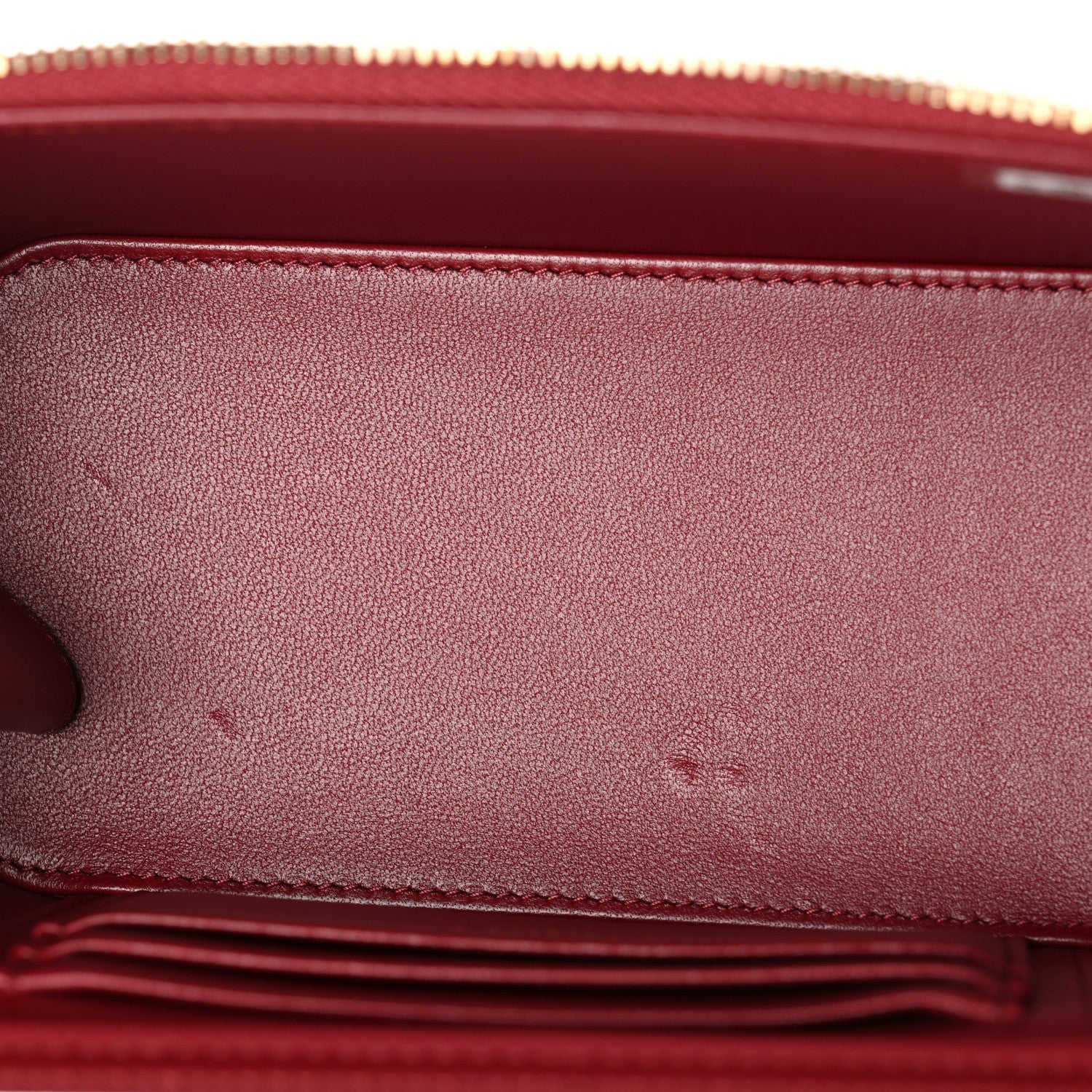 Chanel Lambskin Quilted Small Top Handle Vanity Case With Chain Burgundy