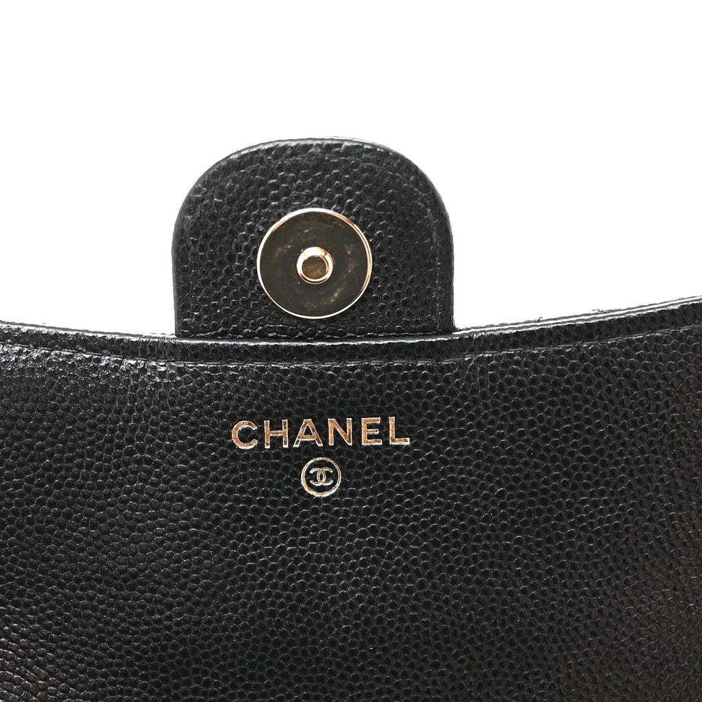 Chanel Caviar Quilted Flap Phone Holder With Chain Black