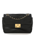 Chanel Lambskin Scallop Quilted Medium Pagoda Flap Black