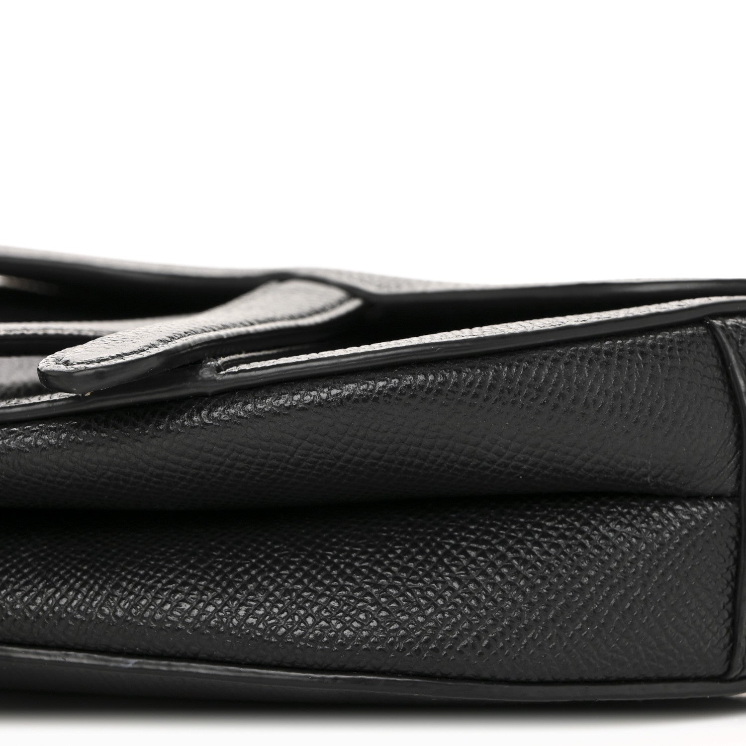 Christian Dior Grained Calfskin Mini Saddle Bag With Strap Black