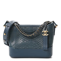 Chanel Snakeskin Small Gabrielle Hobo Blue