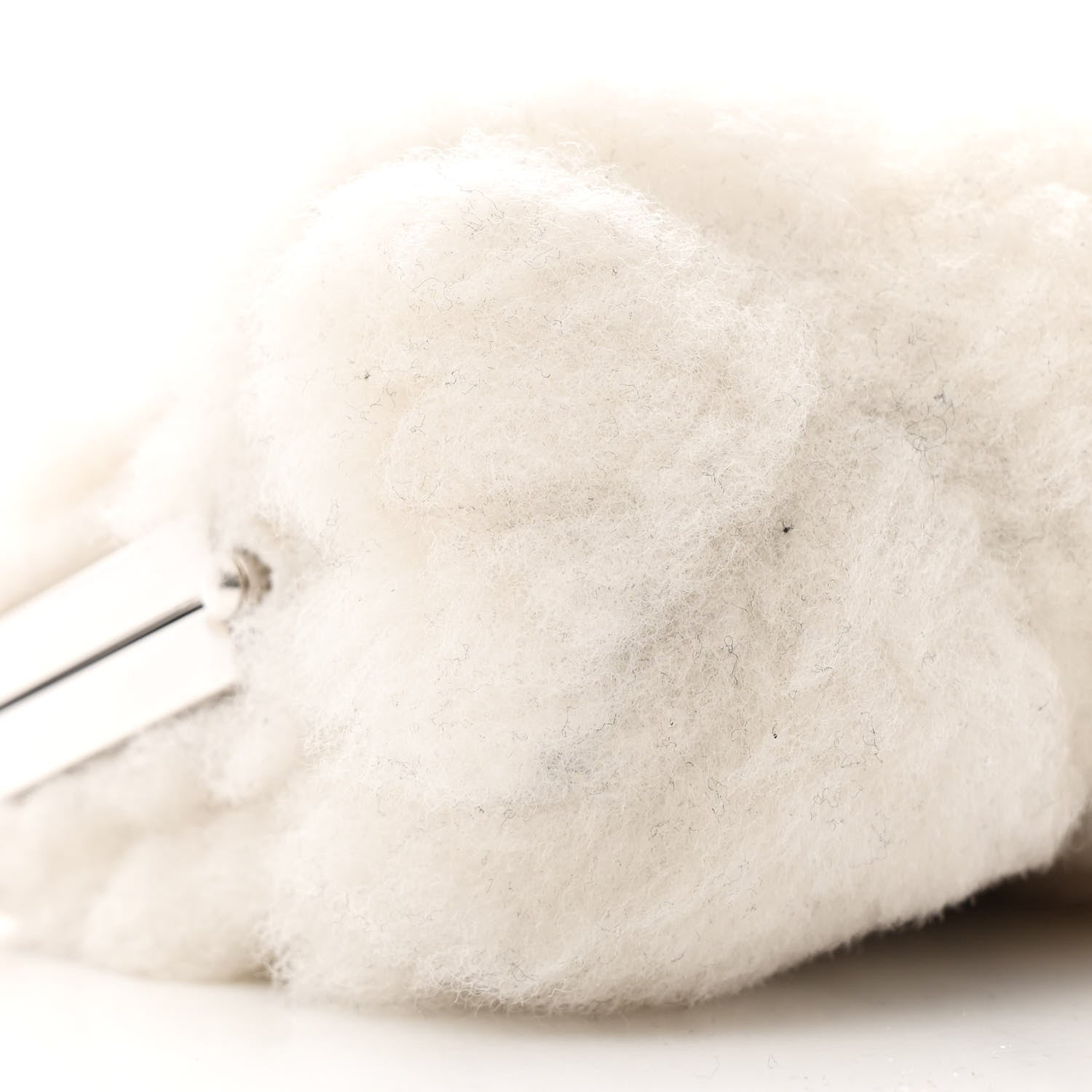 Chanel Shearling Sheepskin Lambskin Quilted Clutch With Chain White