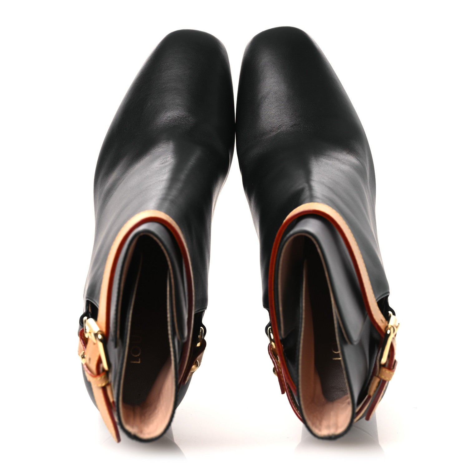 Louis Vuitton Calfskin Belted Parisienne Ankle Boots 40 Black