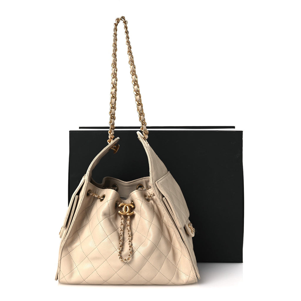 Chanel Caviar Quilted Small Chanel 25 Handbag Beige