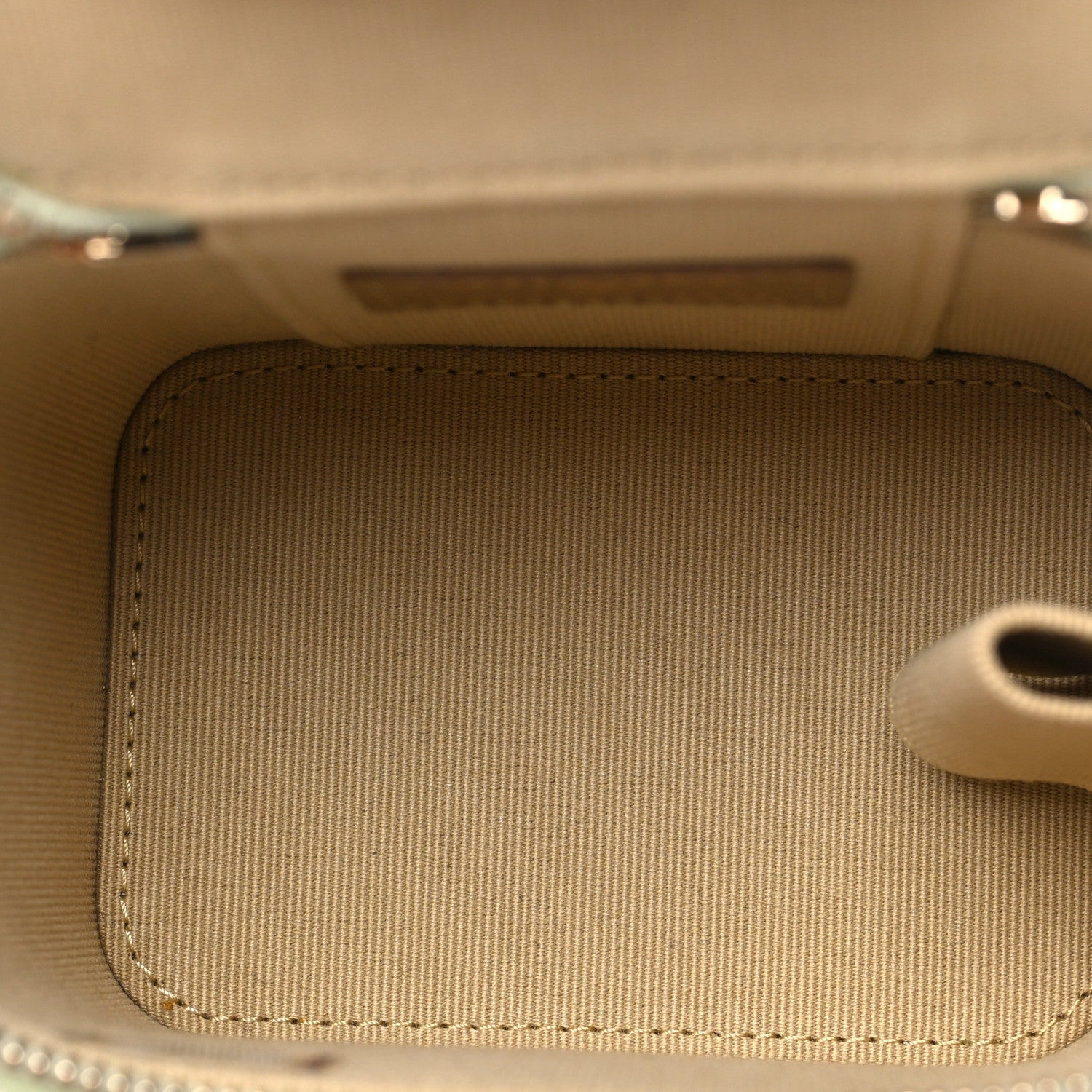 Chanel Lambskin Quilted Pearl Crush Mini Vanity Case With Chain Light Green