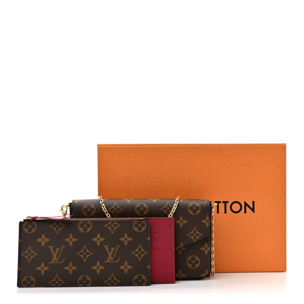 Louis Vuitton Monogram Pochette Felicie Chain Wallet Fuchsia