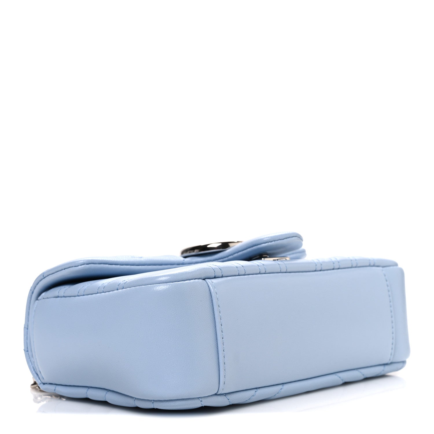Gucci Lambskin Matelasse Small GG Marmont Shoulder Bag Light Blue