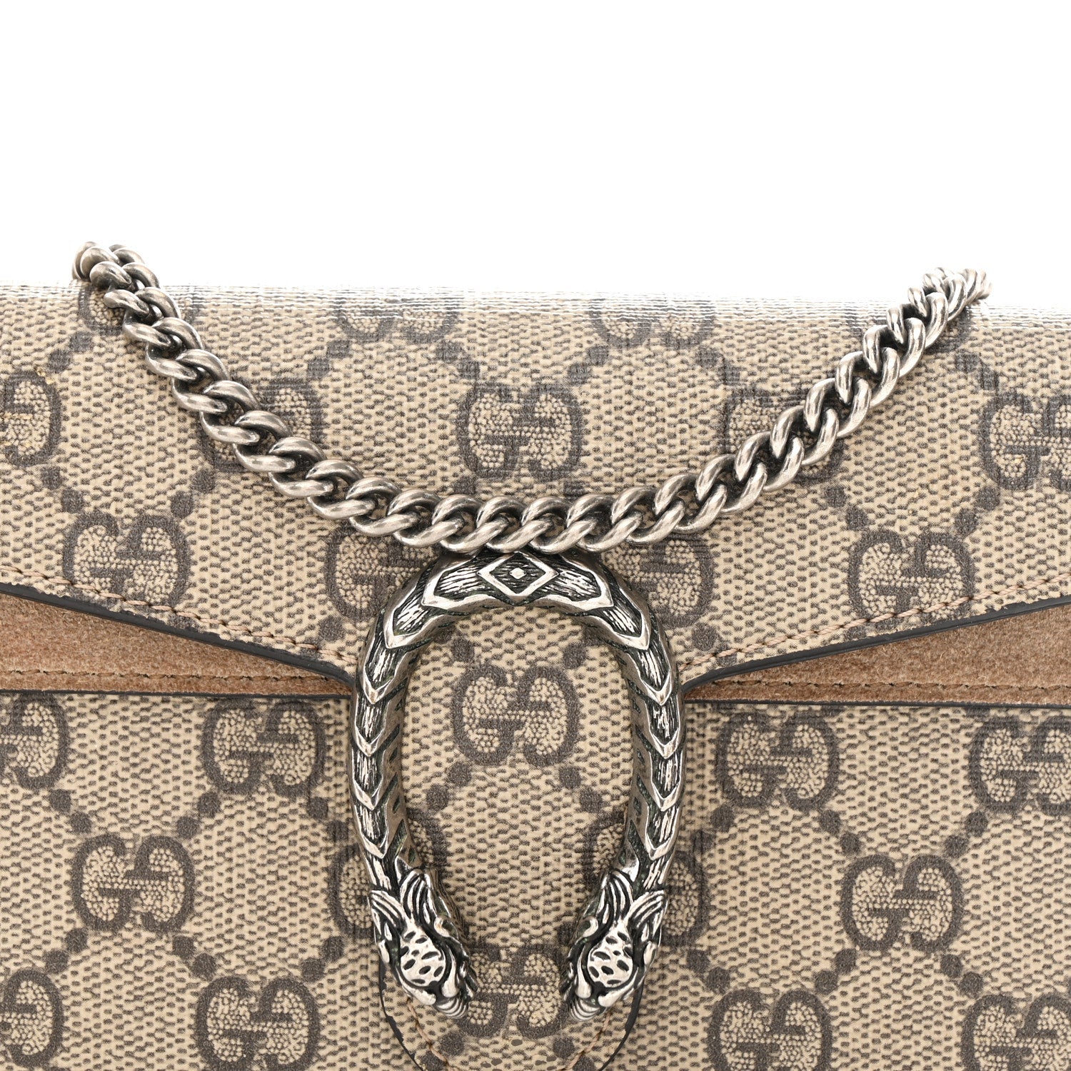 Gucci GG Supreme Monogram Super Mini Dionysus Shoulder Bag Taupe