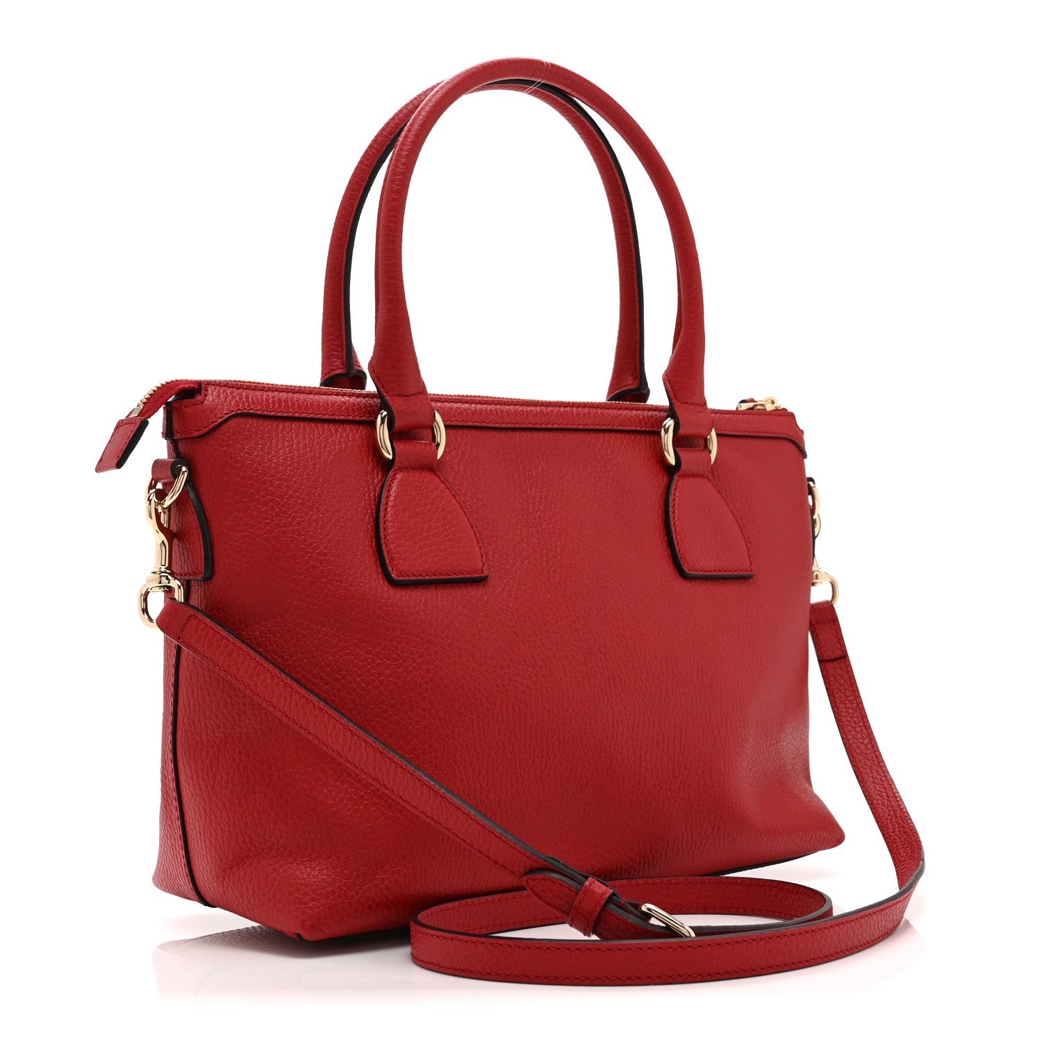 Gucci Dollar Calfskin GG Charm Satchel Red