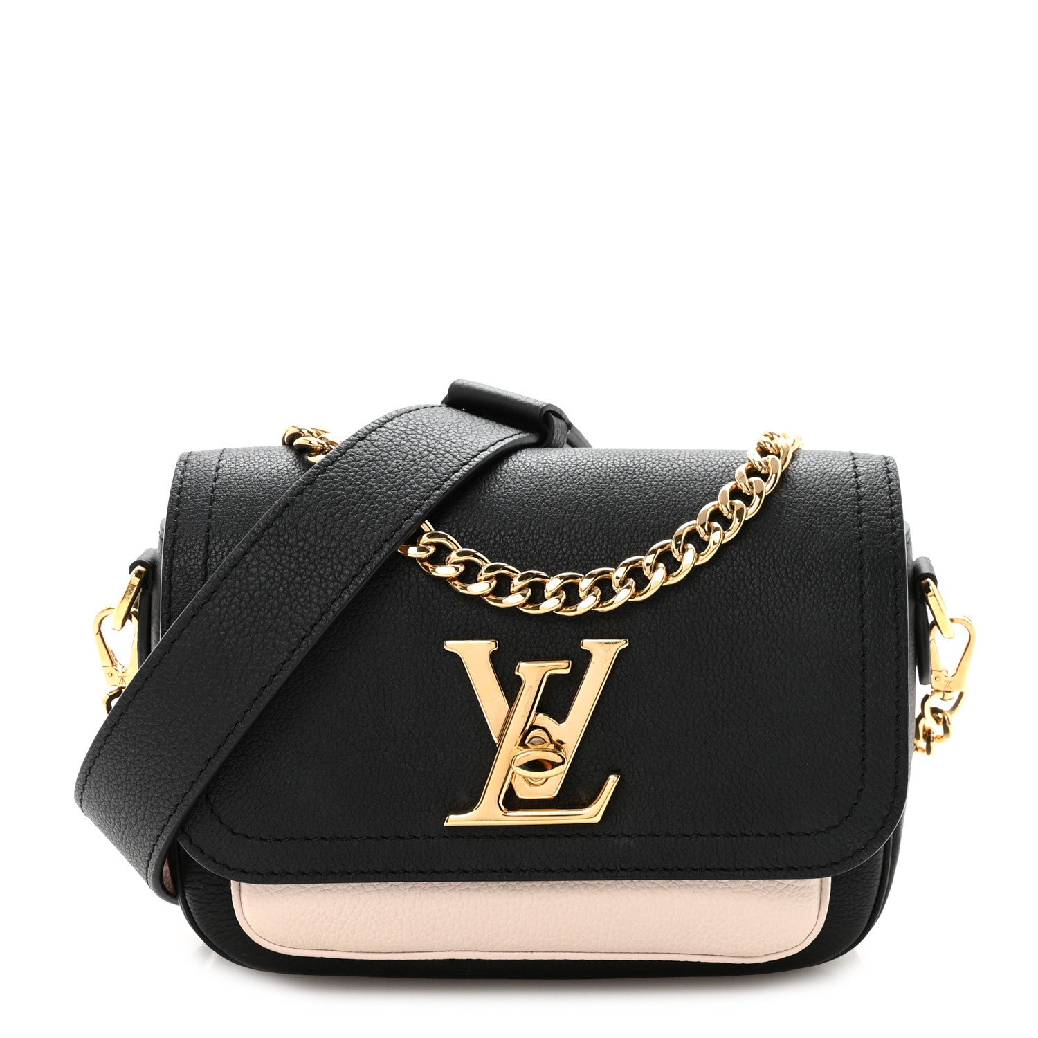 Louis Vuitton Grained Calfskin Lockme Tender Black