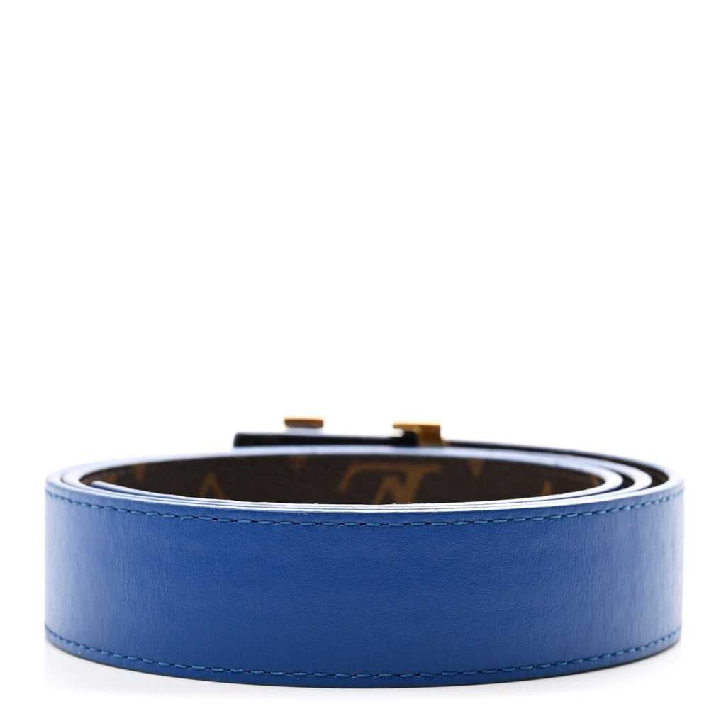 Louis Vuitton Calfskin Monogram 30mm LV Initiales Reversible Belt 80 32 Blue