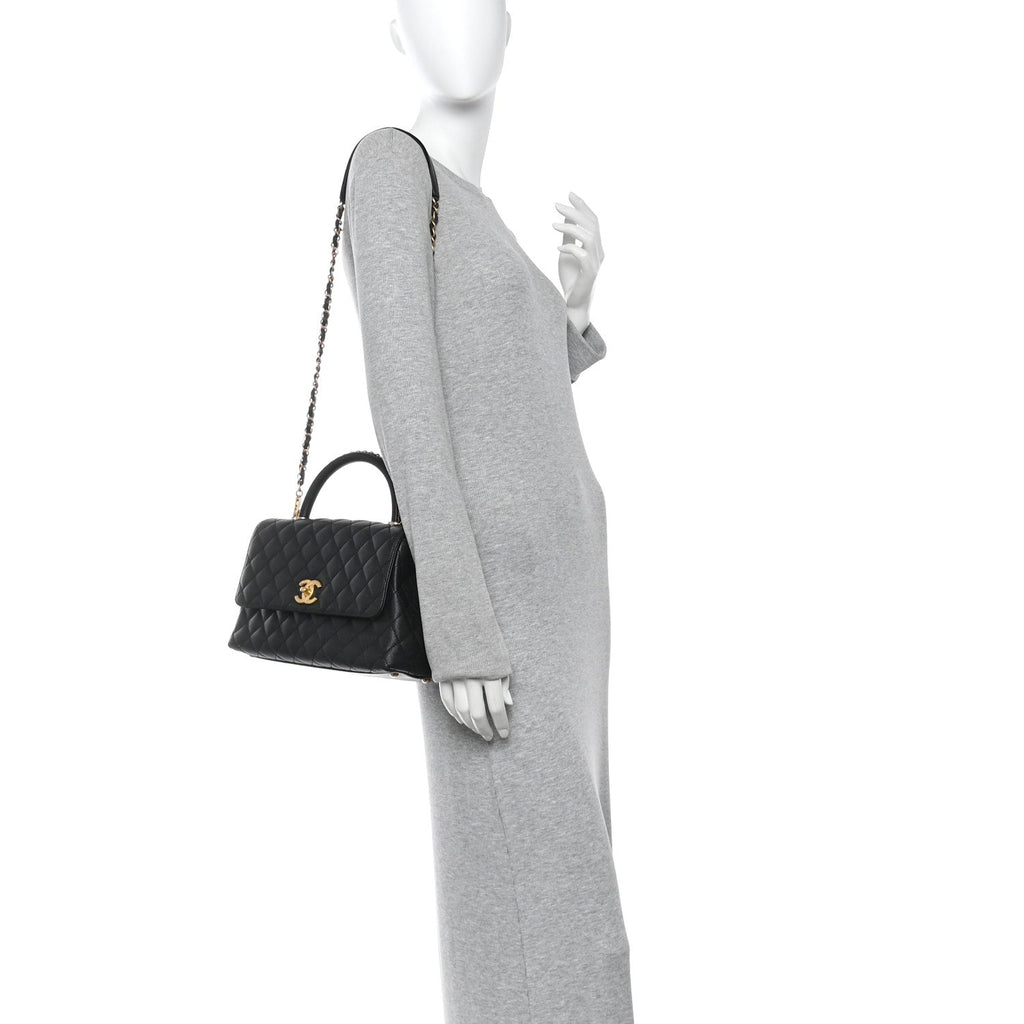 Chanel Caviar Quilted Small Coco Chain Handle Flap Black