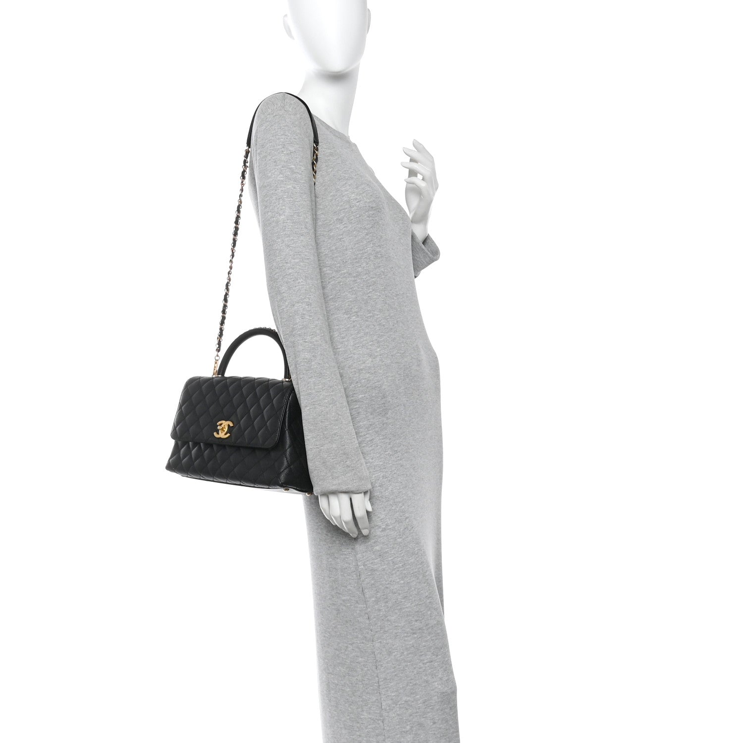 Chanel Caviar Quilted Small Coco Chain Handle Flap Black