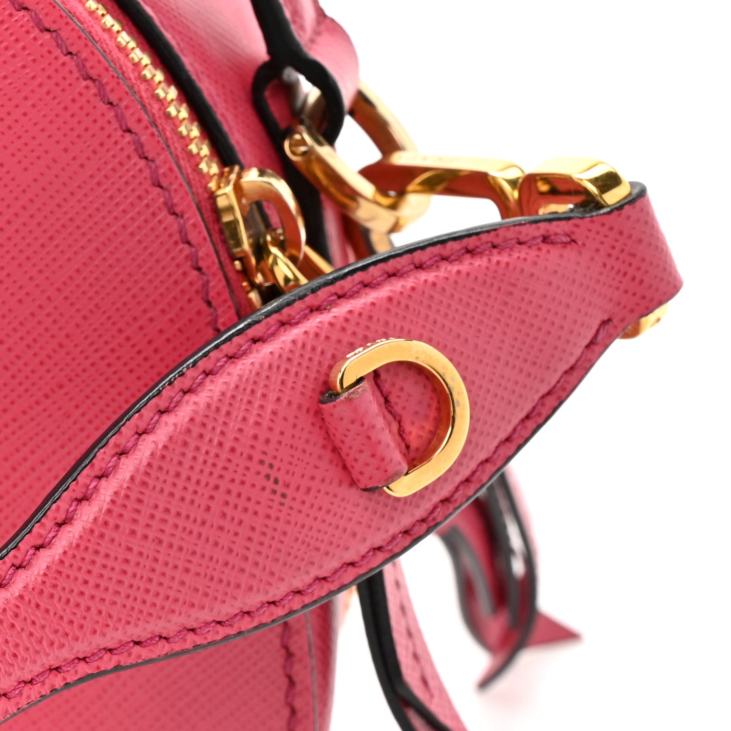 Prada Saffiano Lux Odette Crossbody Magenta