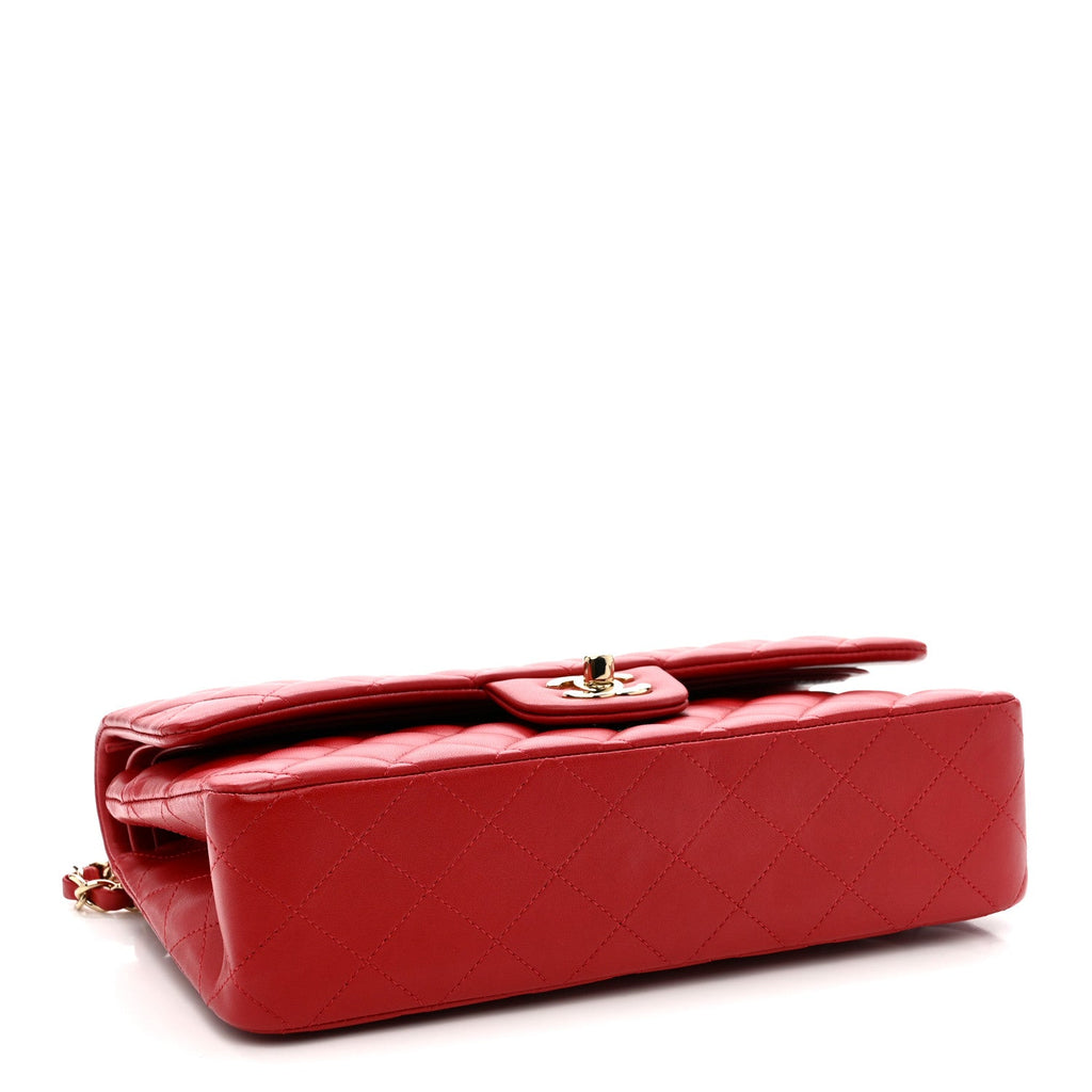 Chanel Lambskin Quilted Medium Double Flap Red
