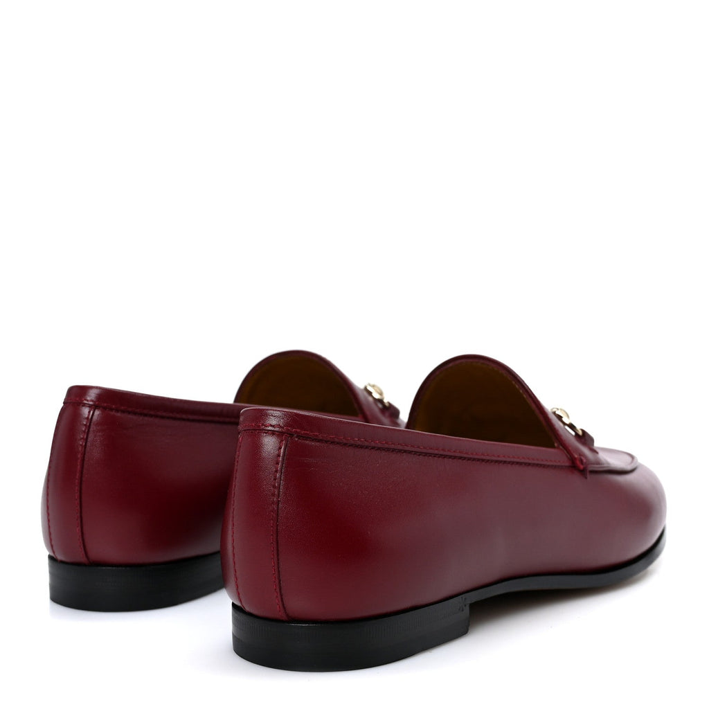 Gucci Betis Glamour Calfskin Womens Jordaan Loafers 39.5 Rosso Ancora