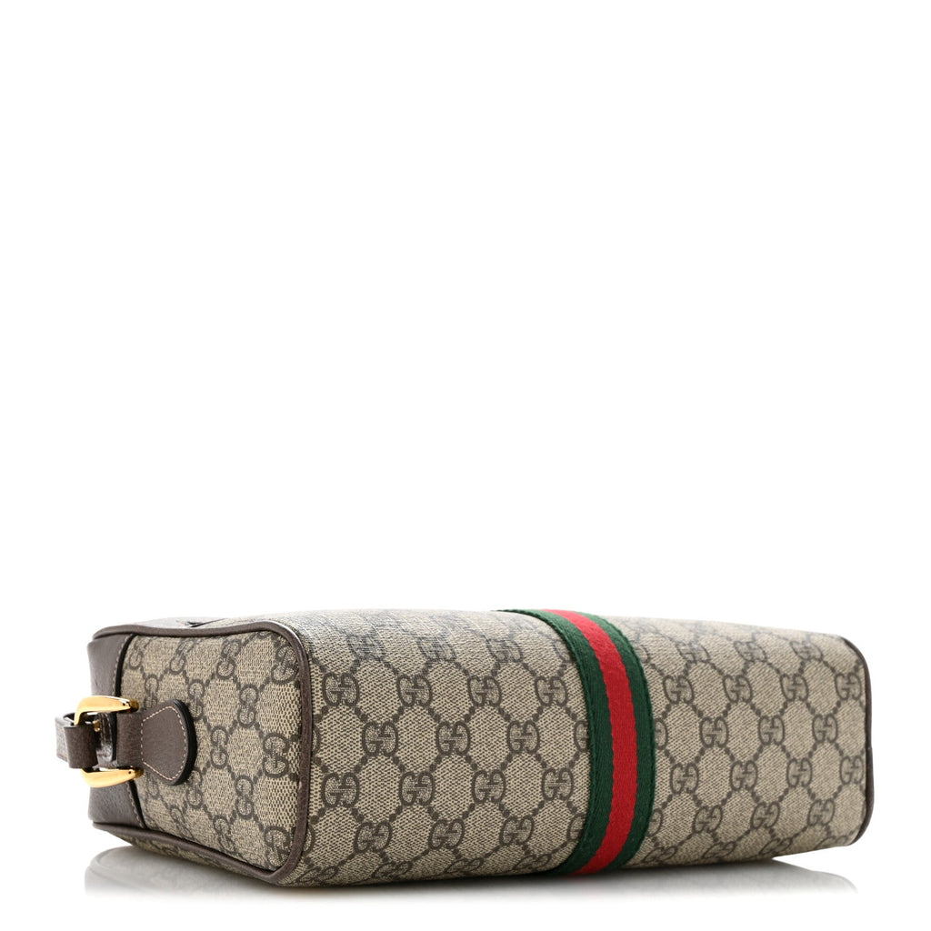 Gucci GG Supreme Monogram Web Small Ophidia Shoulder Bag Brown