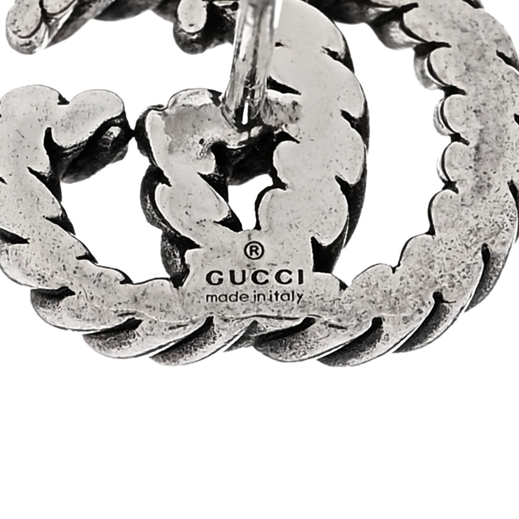 Gucci Sterling Silver Torchon Double G Earrings