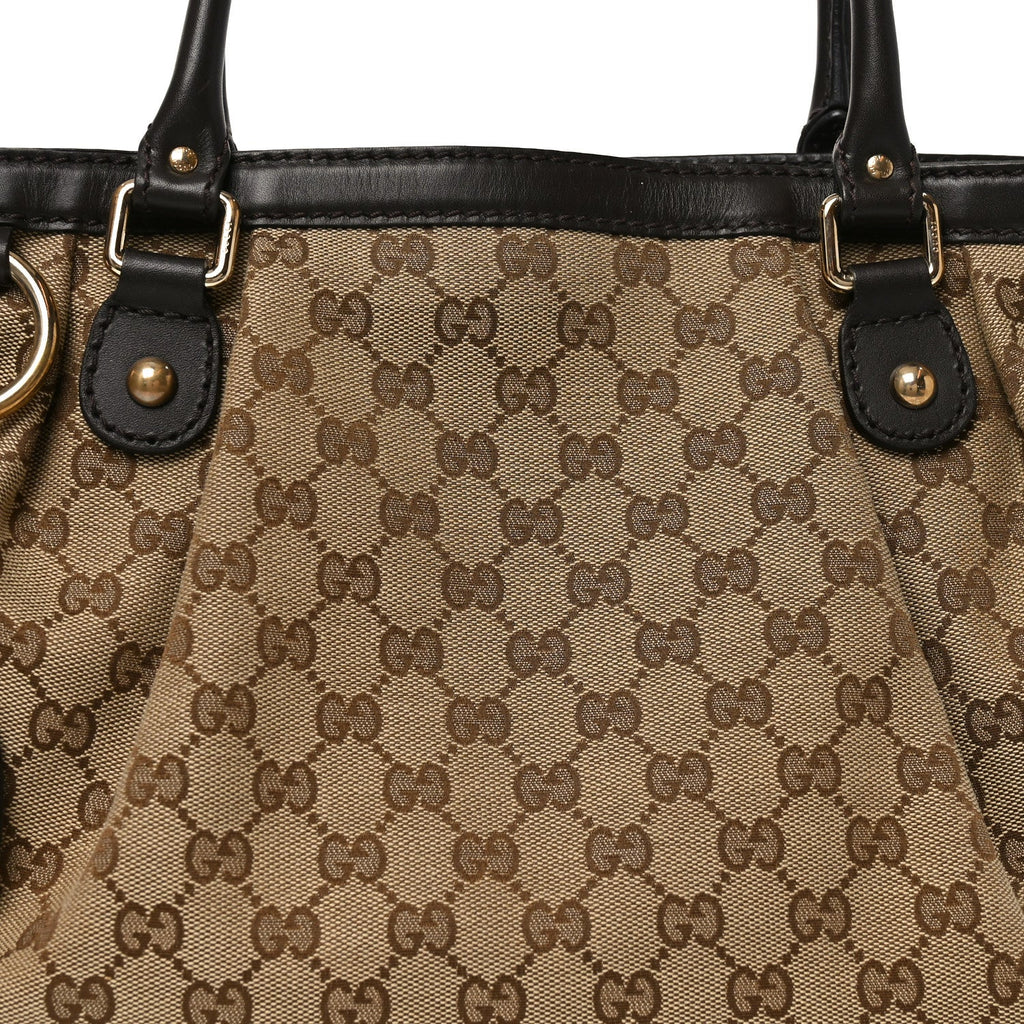 Gucci Monogram Medium Sukey Tote Dark Brown
