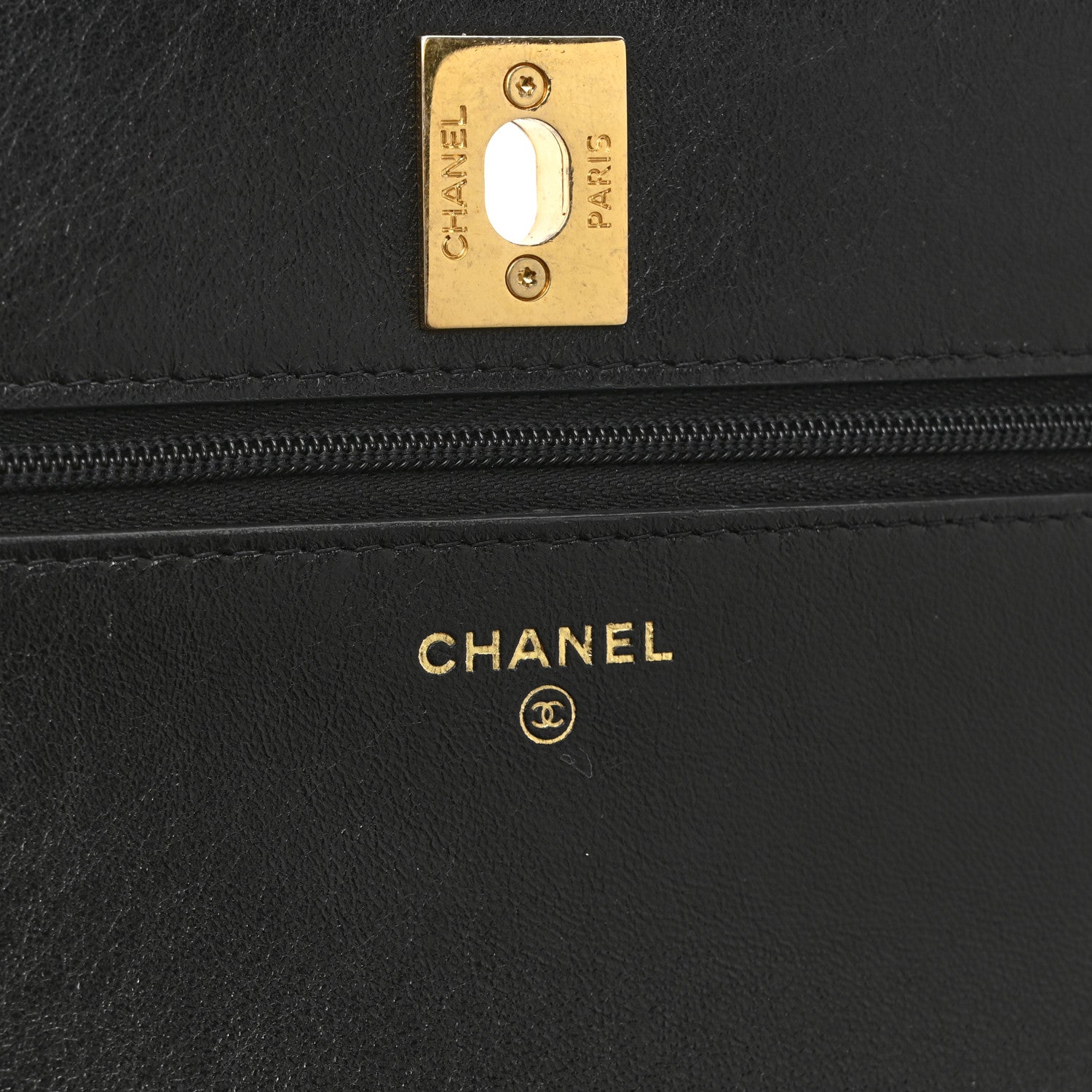 Chanel Shiny Lambskin Quilted Dynasty Wallet On Chain WOC Black