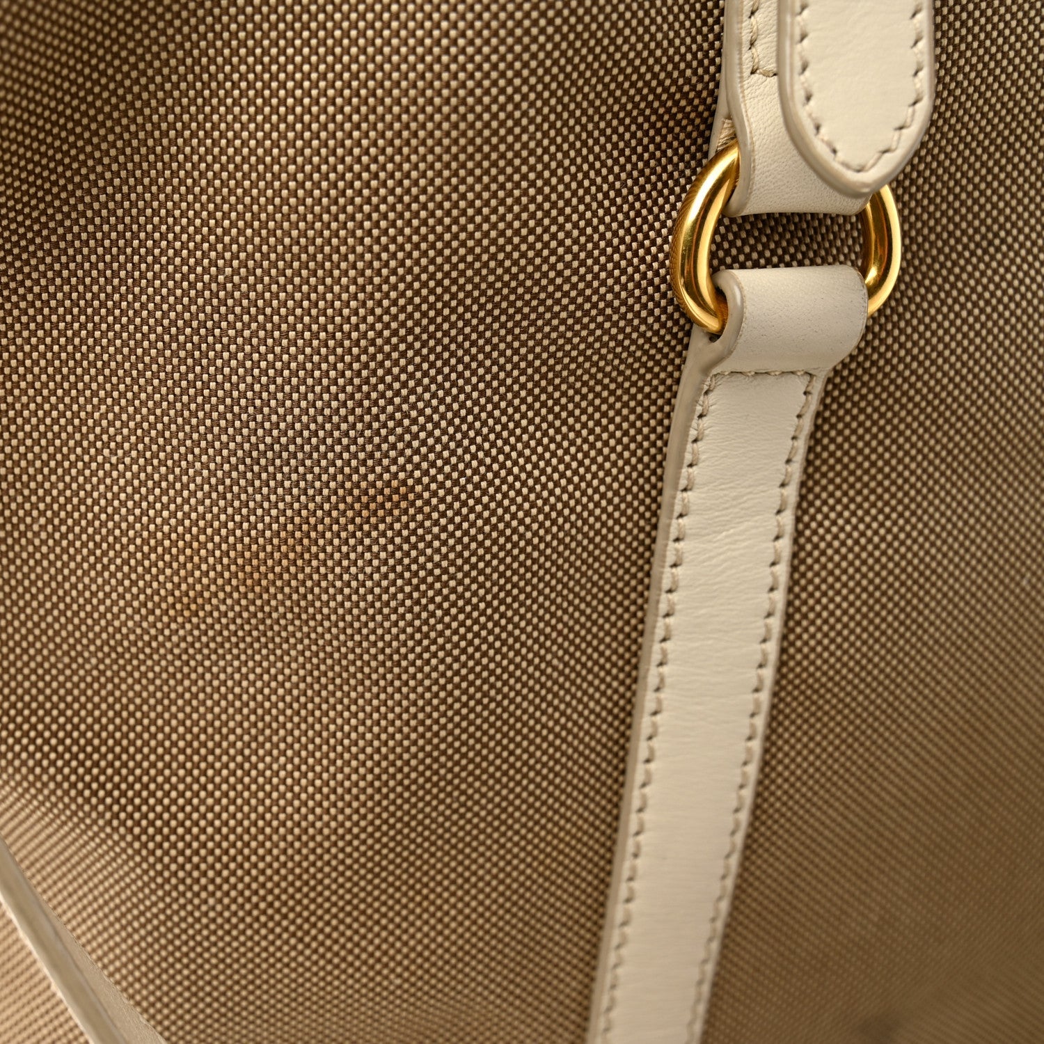 Prada Jacquard Logo Tote Corda Talco
